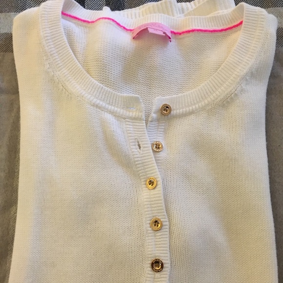 Lilly Pulitzer Sweaters - Lily Pulitzer white sweater with gold buttons